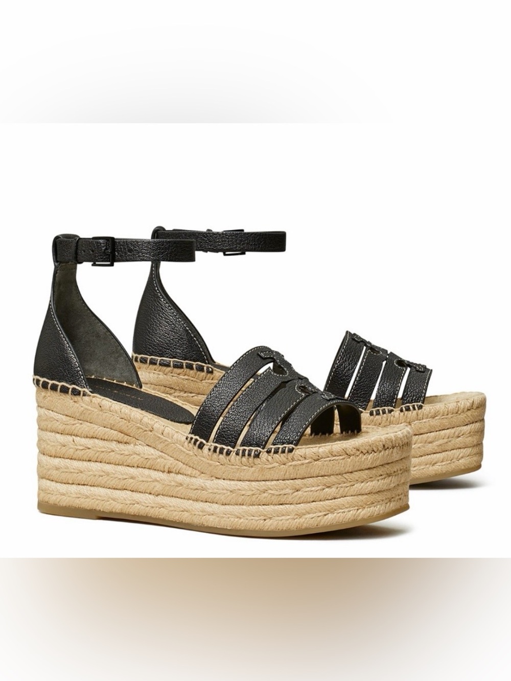 NIB TORY BURCH Women's Ines Ankle Strap
Espadrille Platform Sandals
